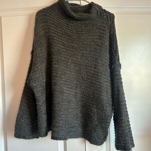 aerie Charcoal Knit Cowl Neck Sweater